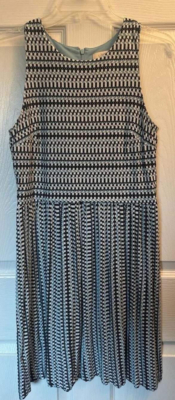 LOFT Sleeveless Geometric Print Fit Dress, Size S